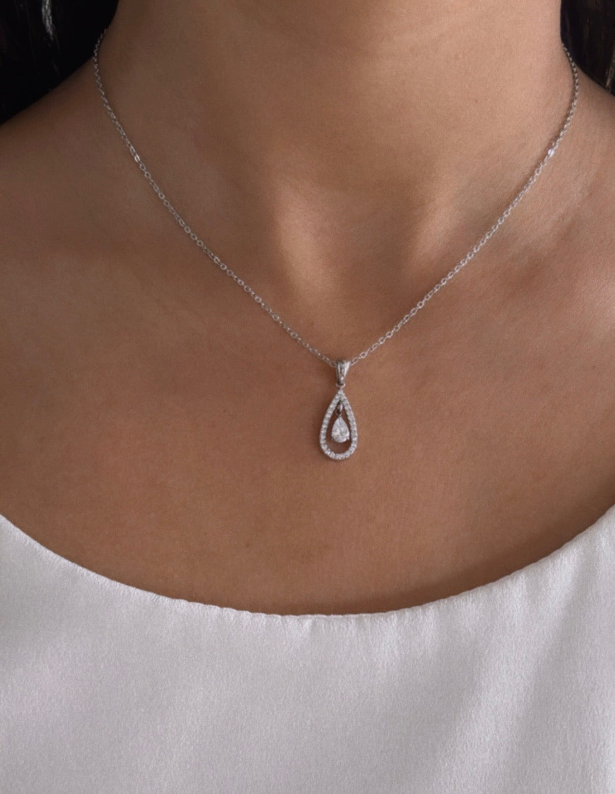 Sparkling Tear Drop Necklace