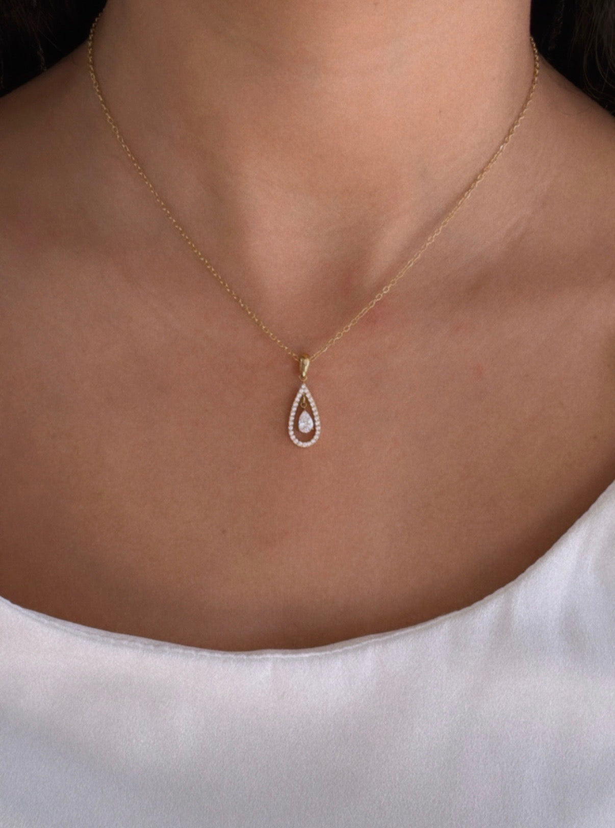Sparkling Tear Drop Necklace