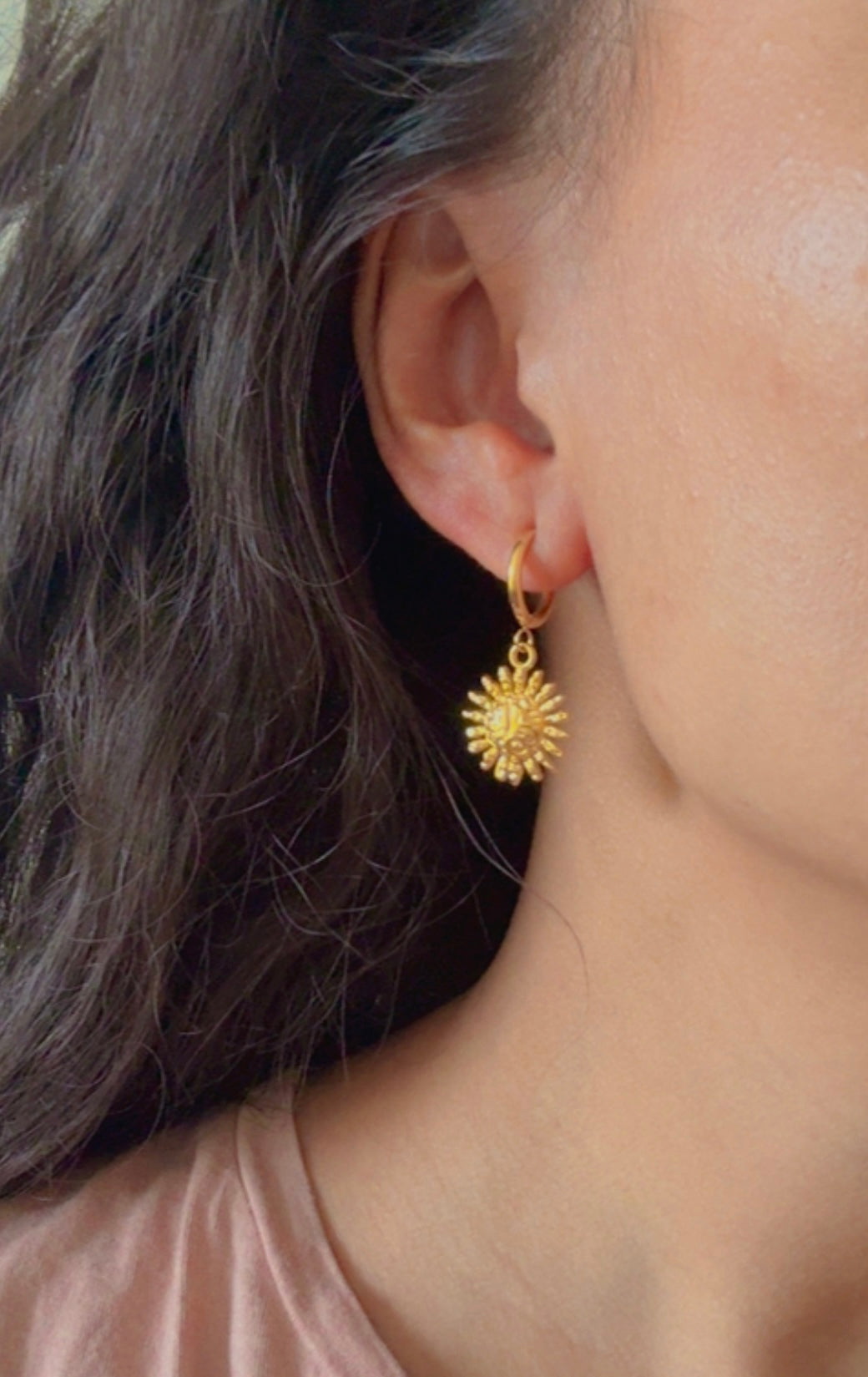 Sun Hoop Earrings