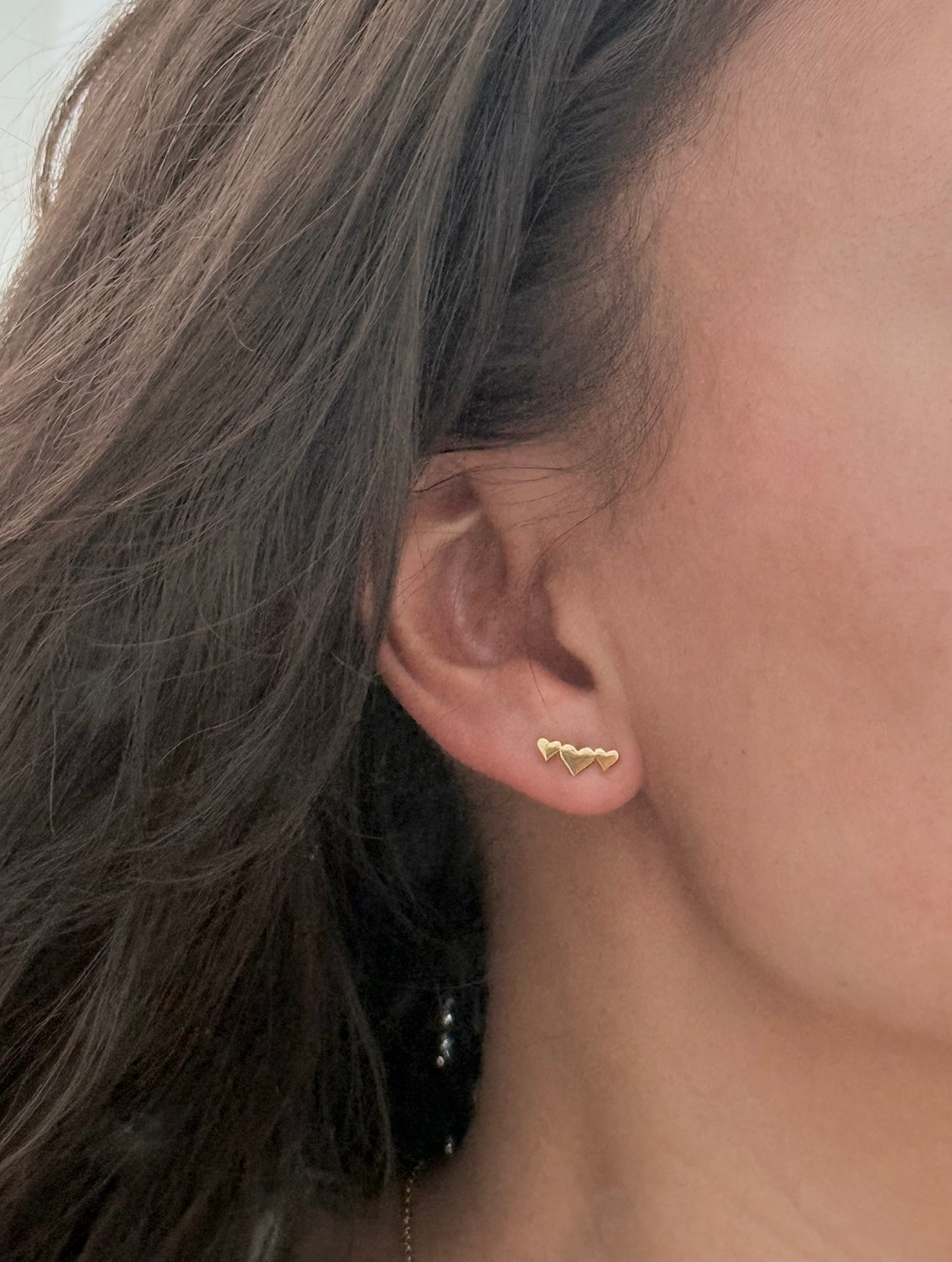 Heart Trio Stud Earrings