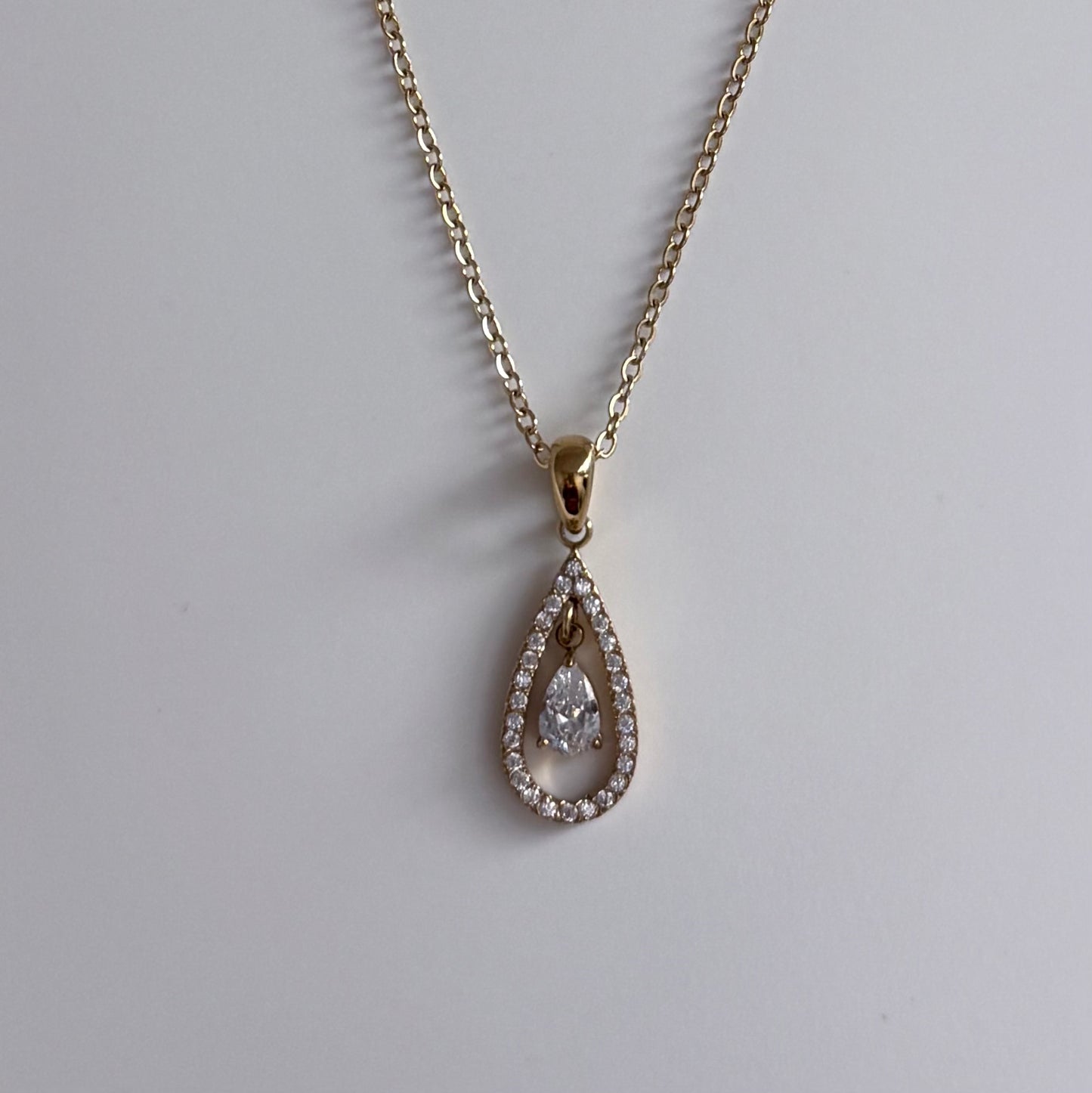 Sparkling Tear Drop Necklace