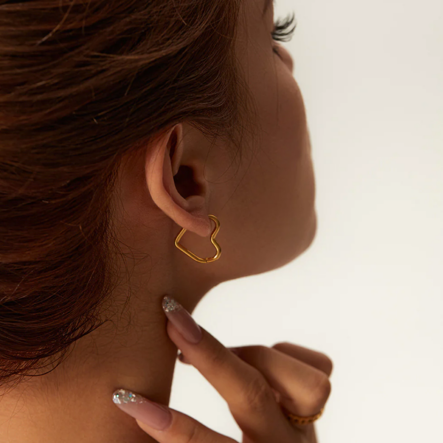 Gold Heart Shaped Earrings
