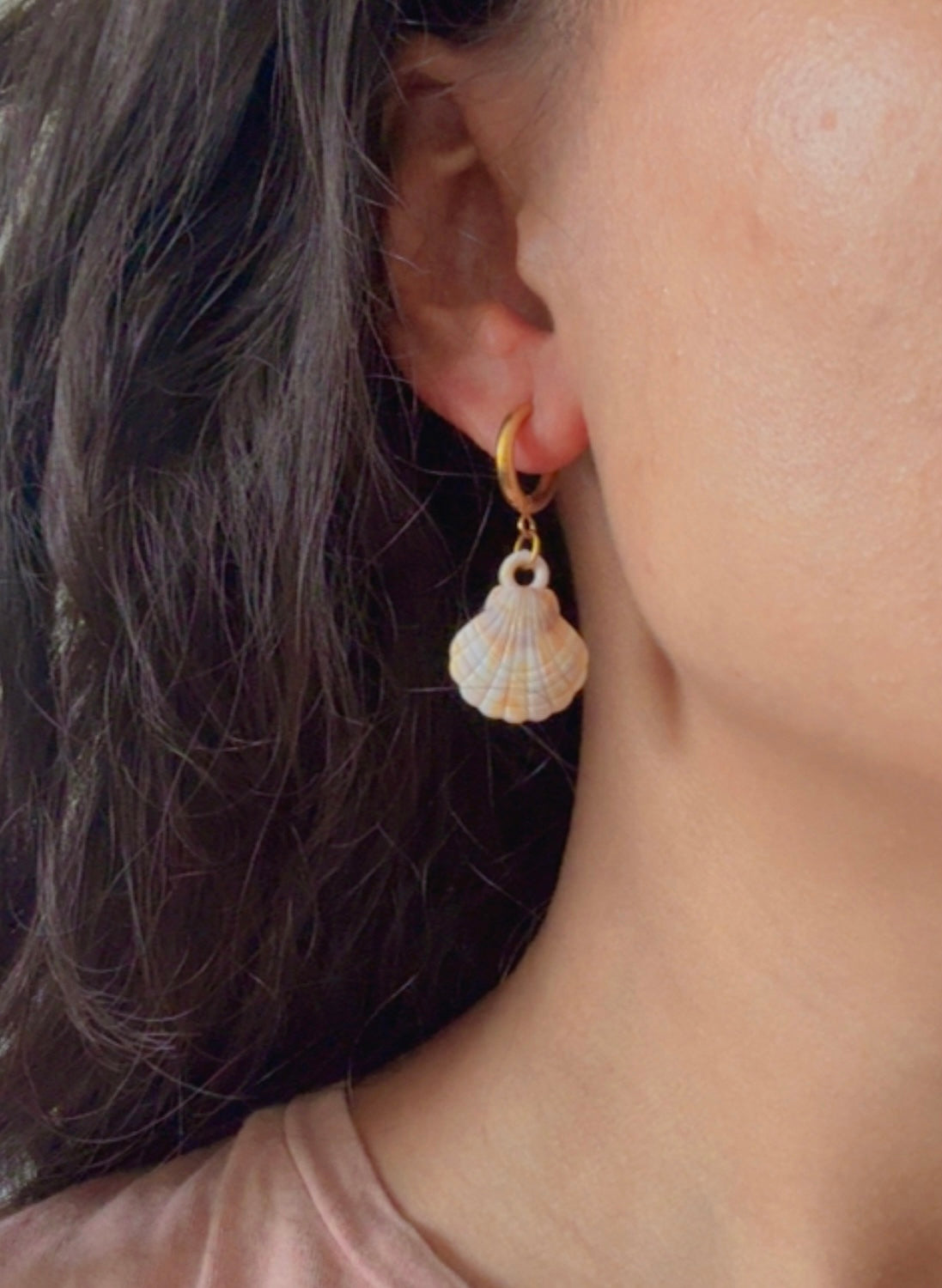Seaside Shell Hoop Earrings
