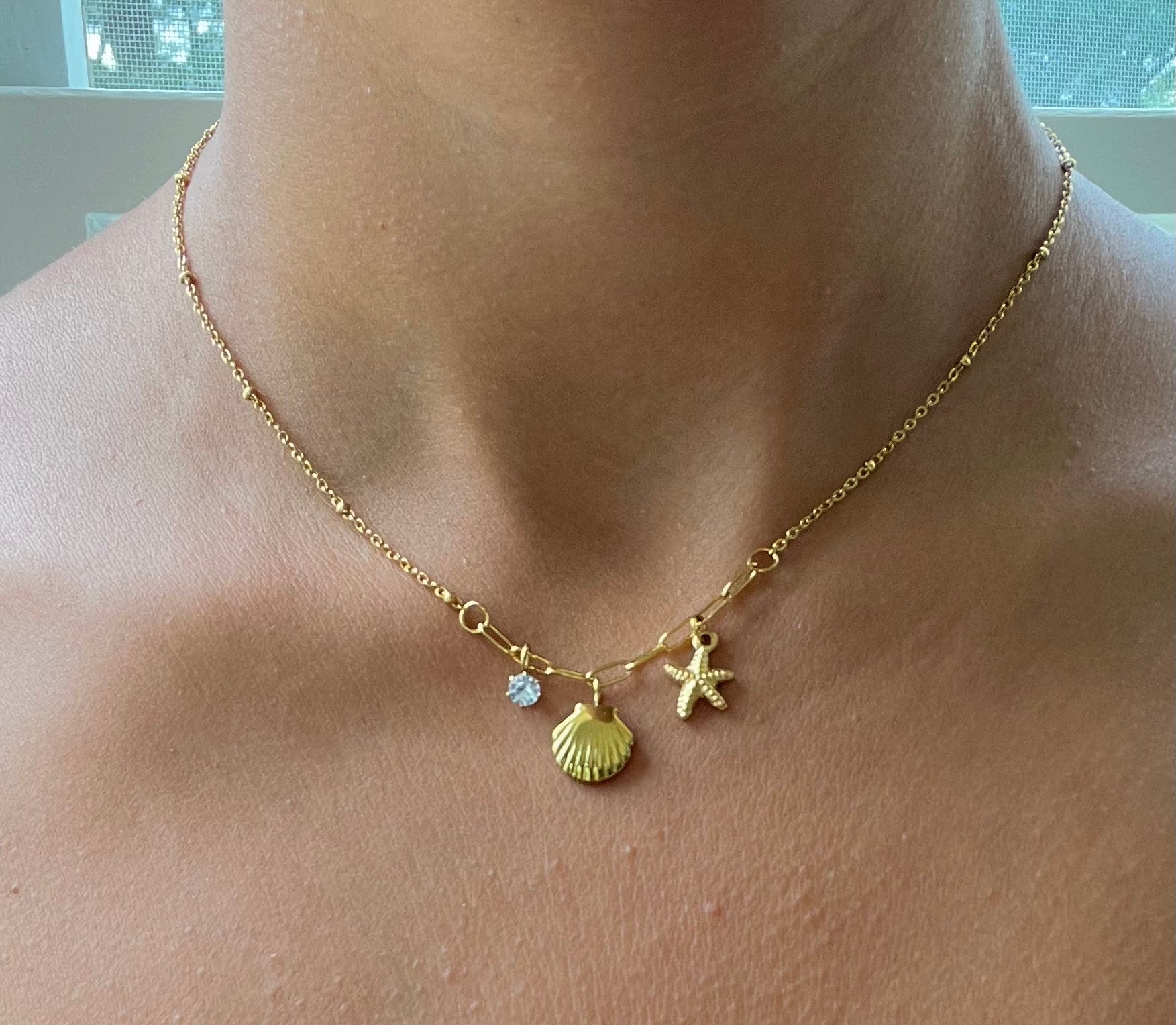 starfish and seashell necklace