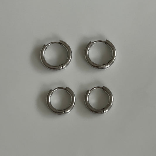 Huggie hoops in silver