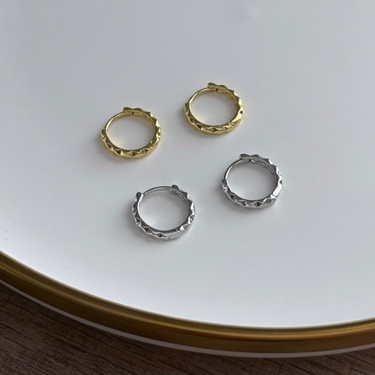 Textured Huggie Earrings