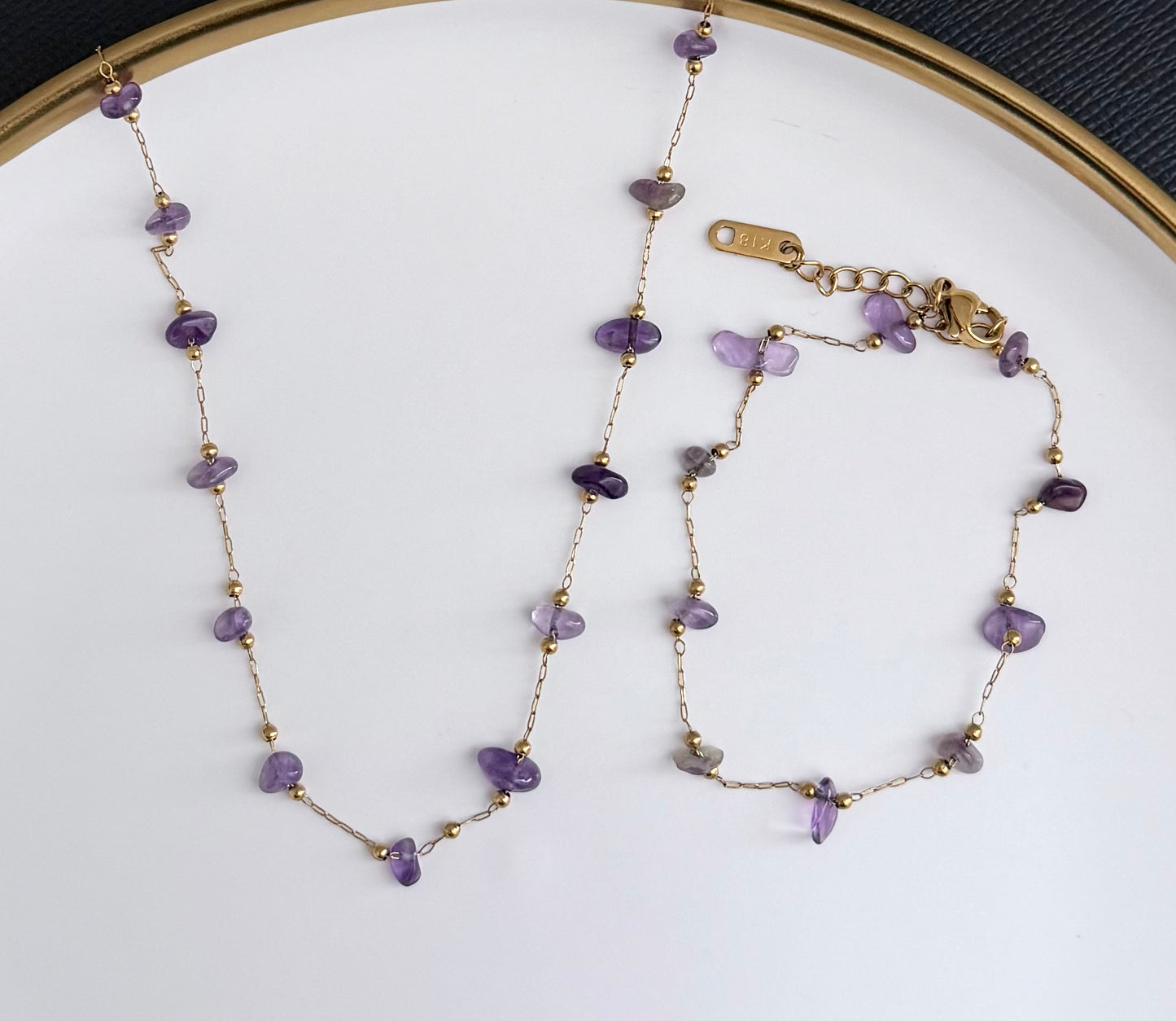 Amethyst Necklace and Bracelet Set
