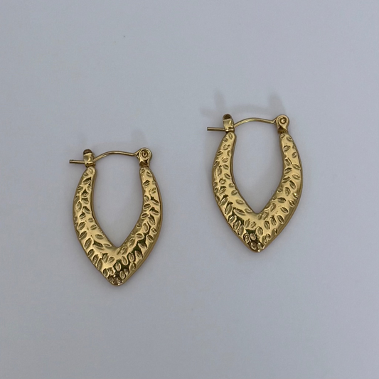 Textured Pointed Hoop Earrings