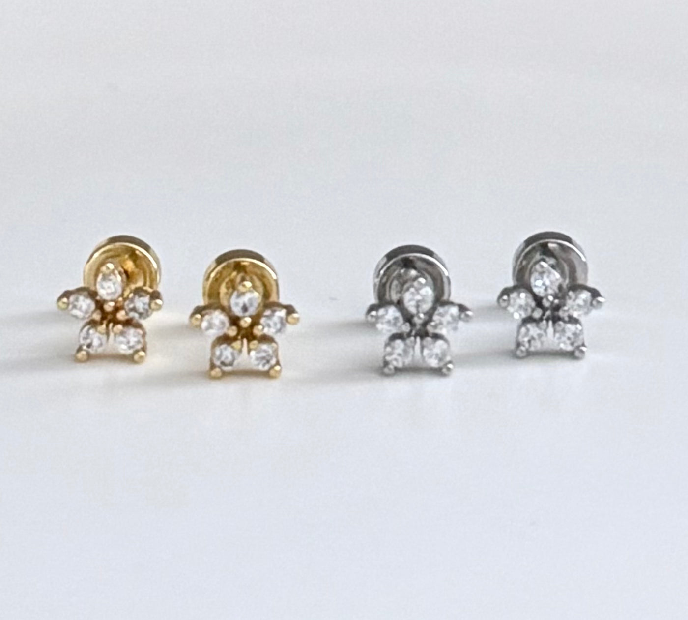 Flower Zircon Stud Earrings