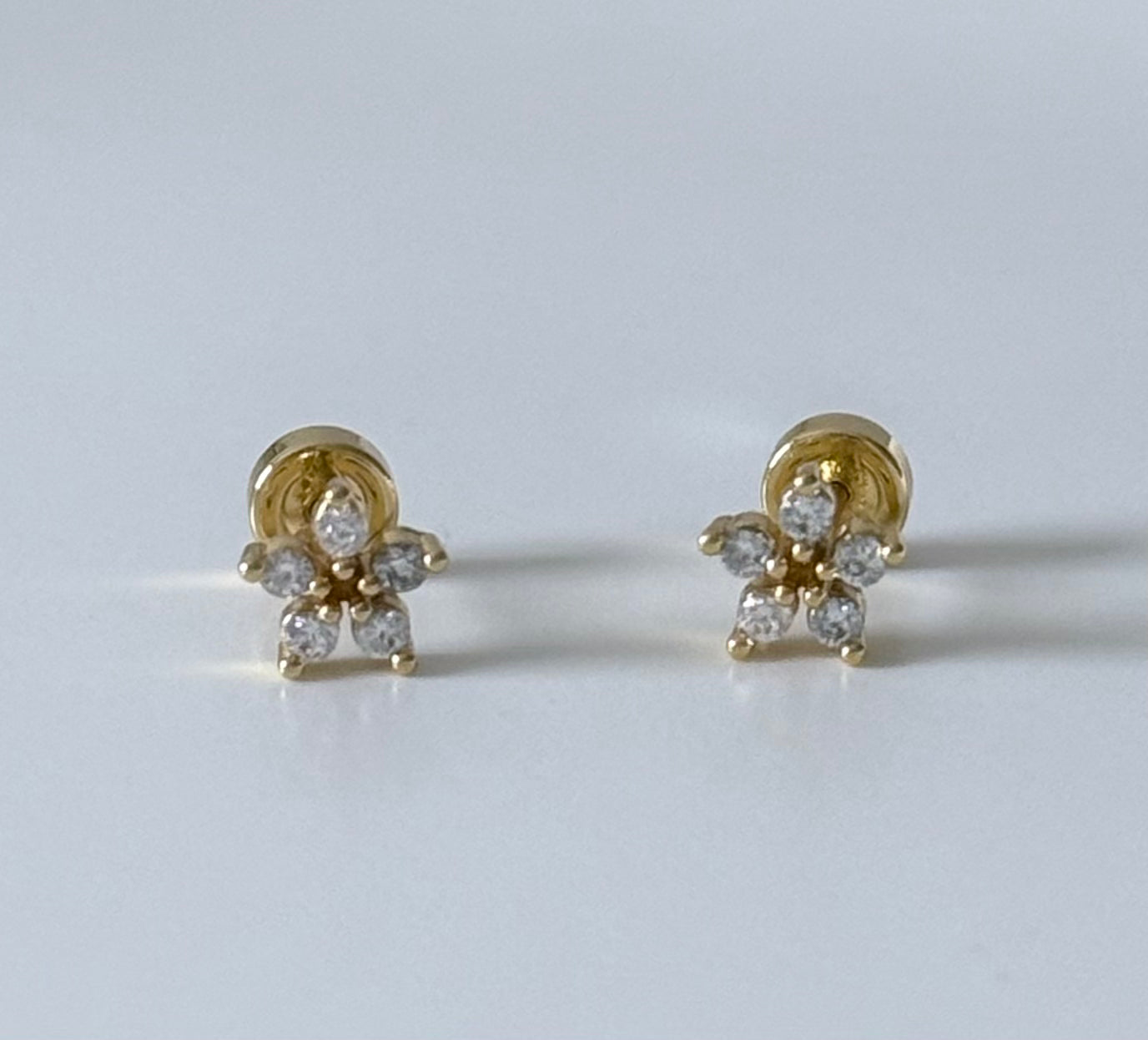 Flower Zircon Stud Earrings