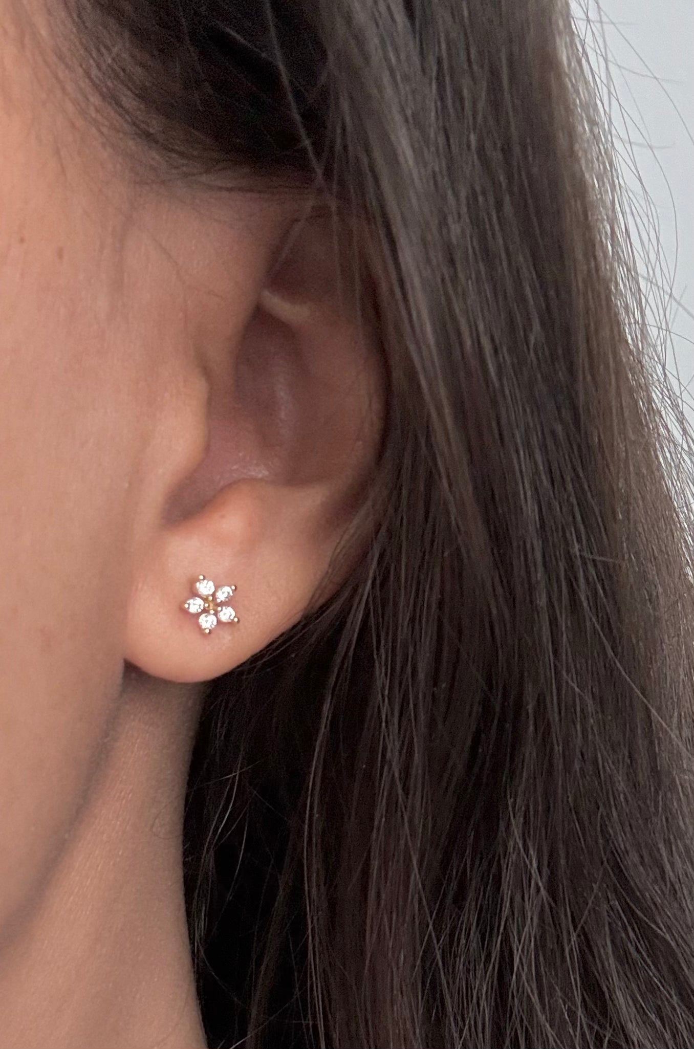 Flower Zircon Stud Earrings