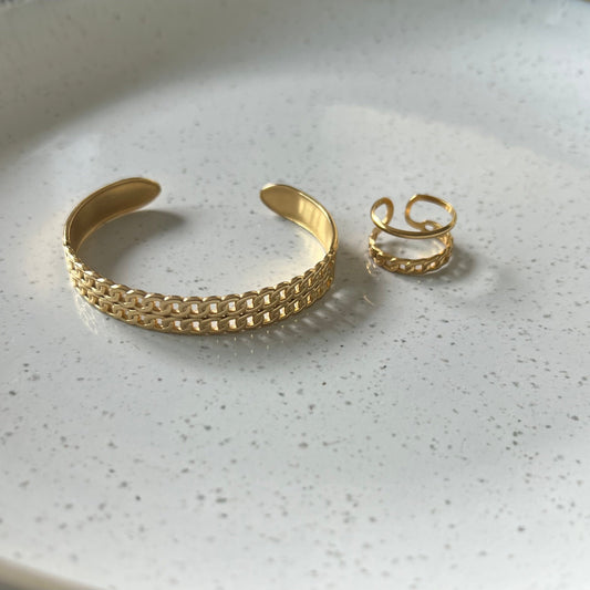 Chain Ring and Cuff Set