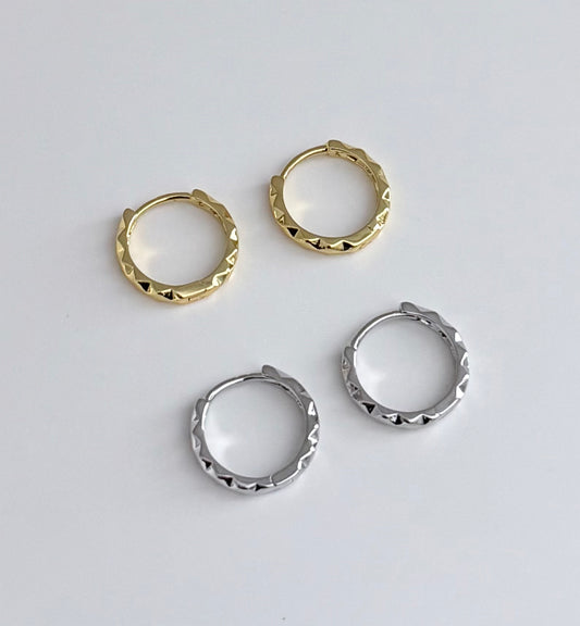 Textured Huggie Earrings