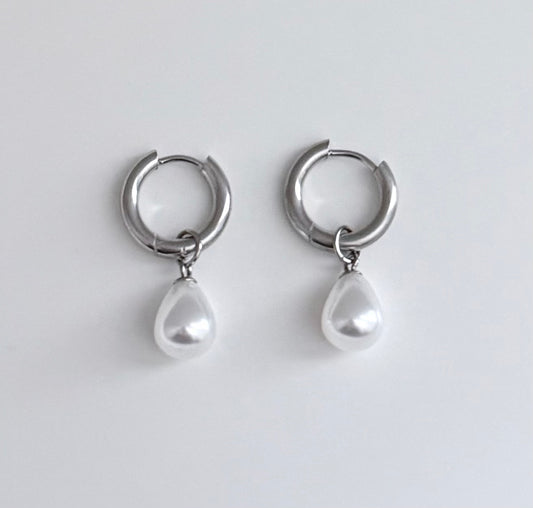 Pearl Hoop Earrings