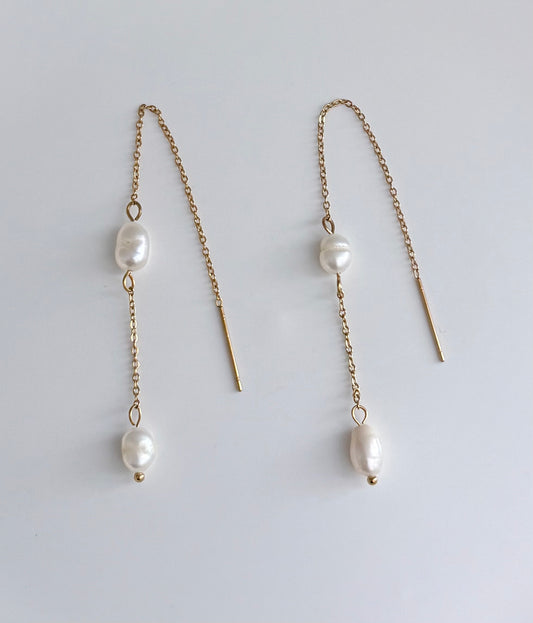 Pearl Threader Earrings