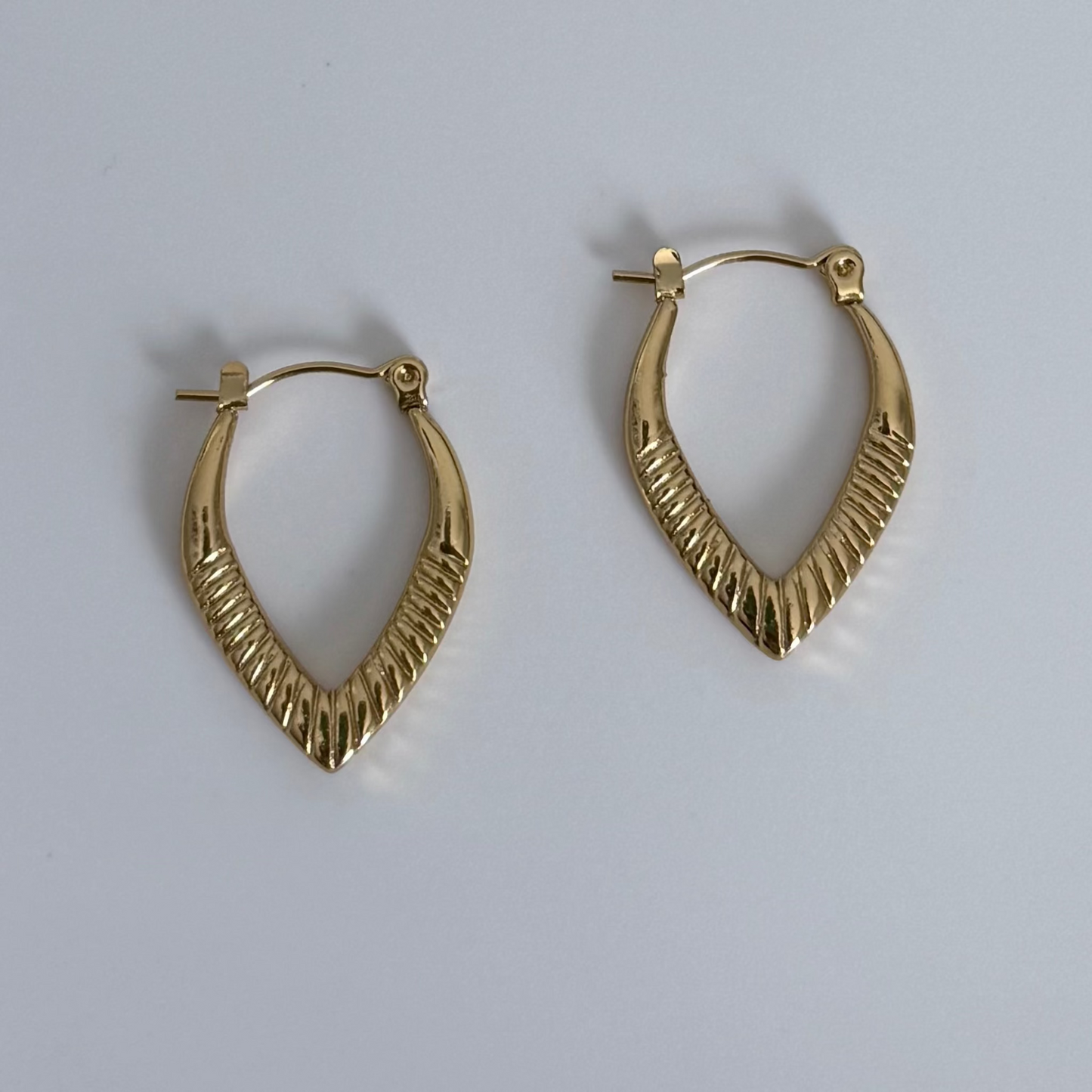 Linear Pointed Hoop Earrings