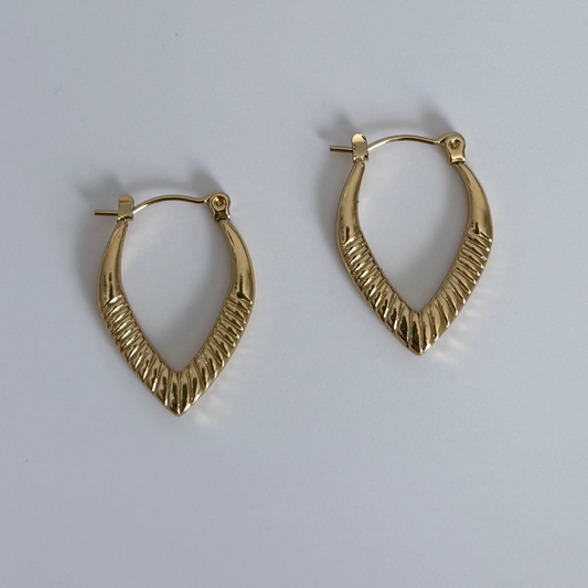 Linear Pointed Hoop Earrings