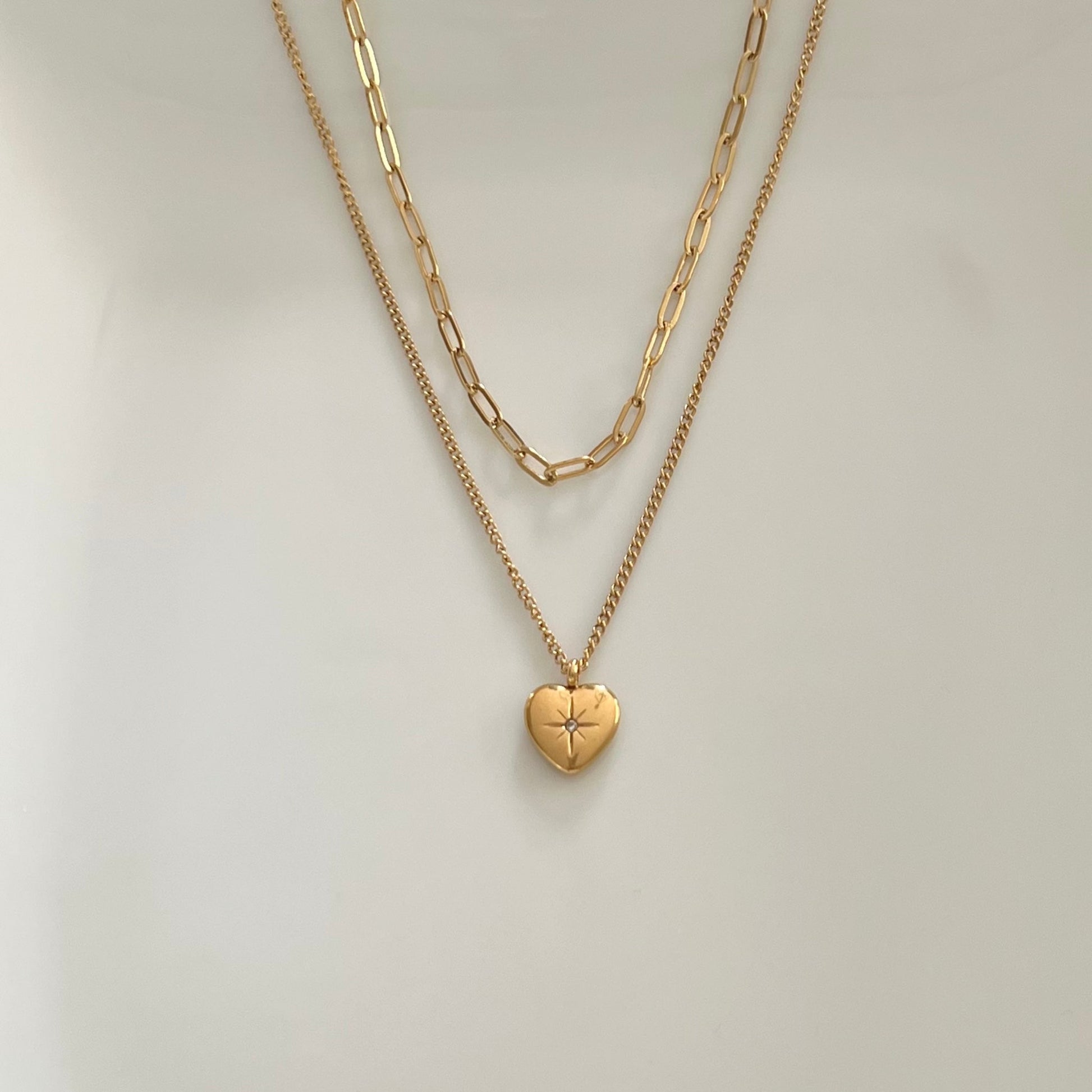 heart necklace in gold