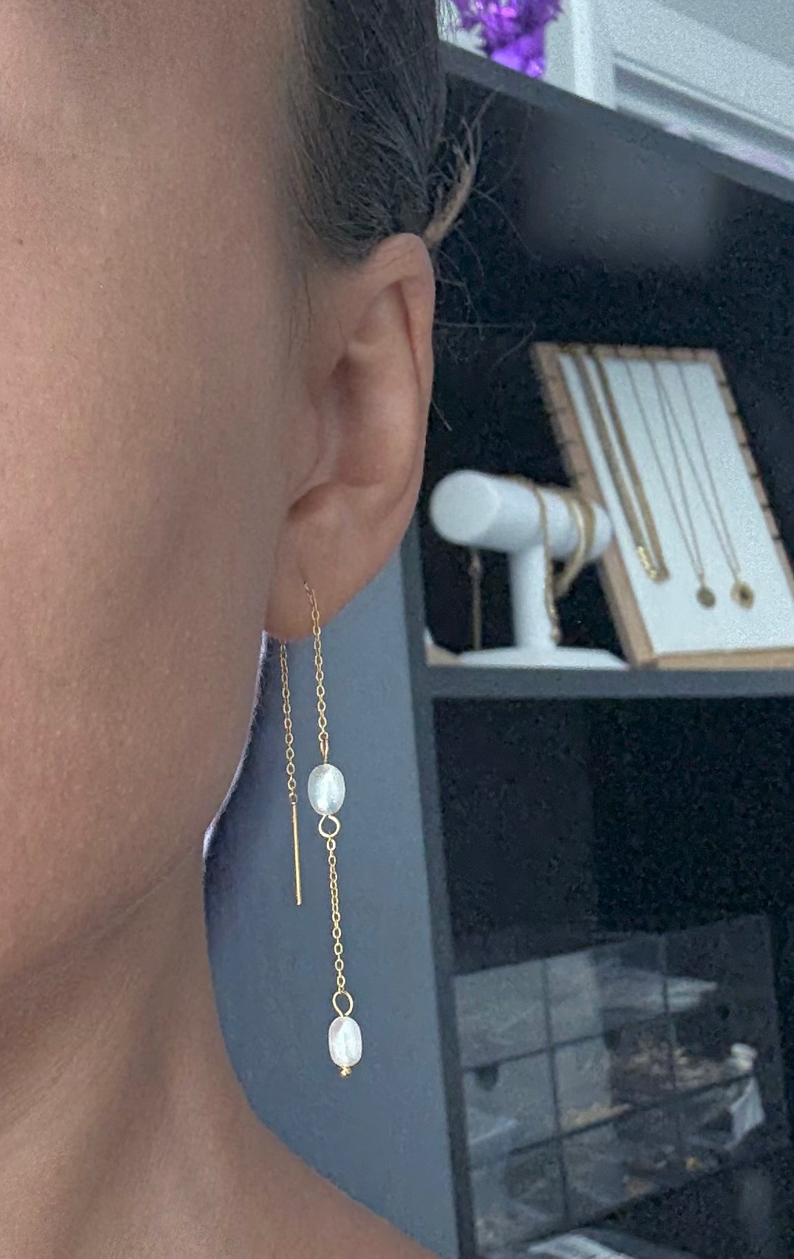 Pearl Threader Earrings
