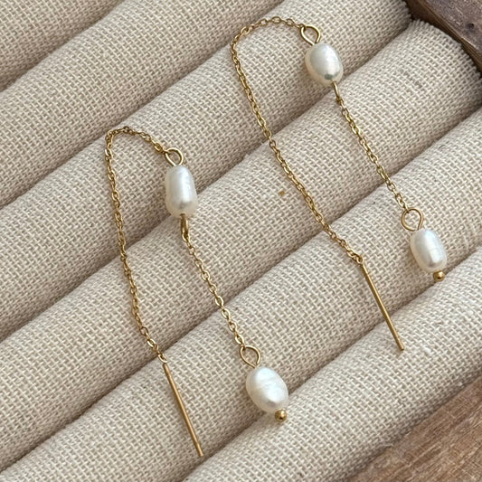 Pearl Threader Earrings