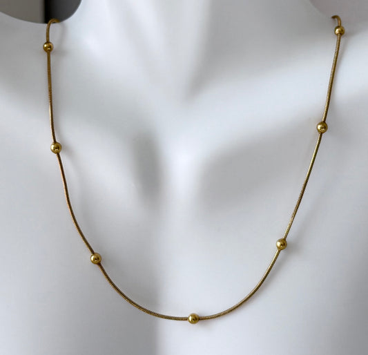Gold Sphere Chain Necklace