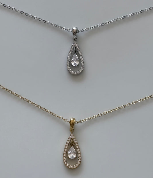 Sparkling Tear Drop Necklace