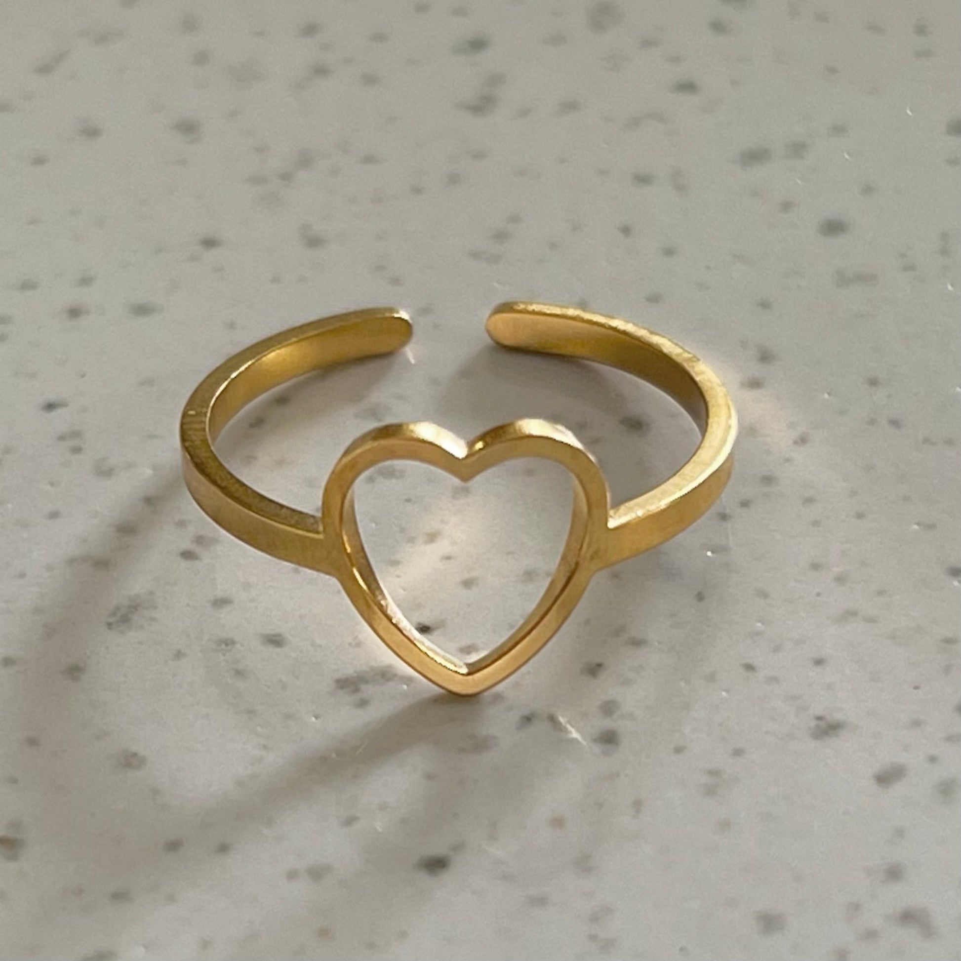 Gold Heart Adjustable Ring