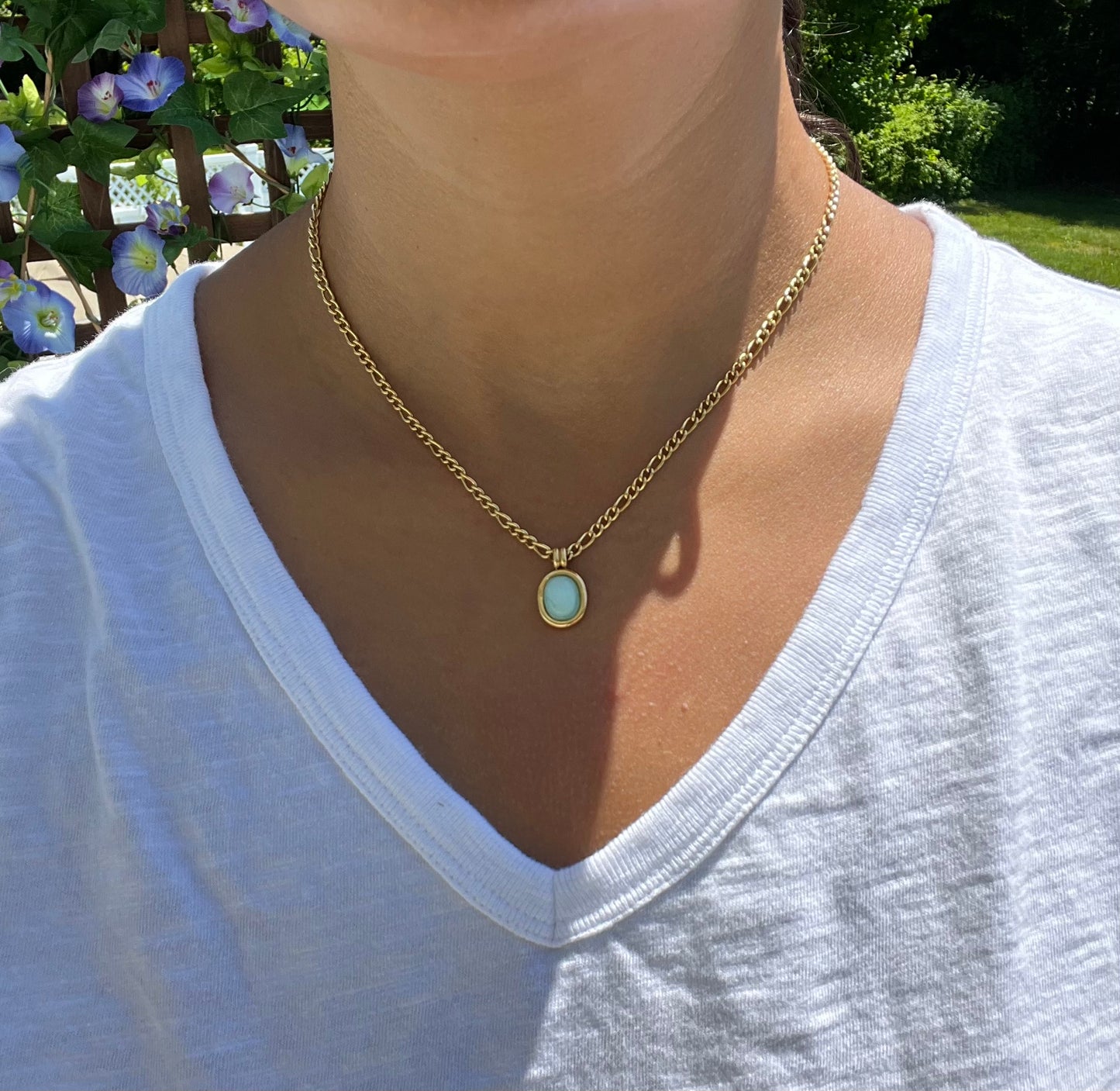 Aqua Pendant Necklace