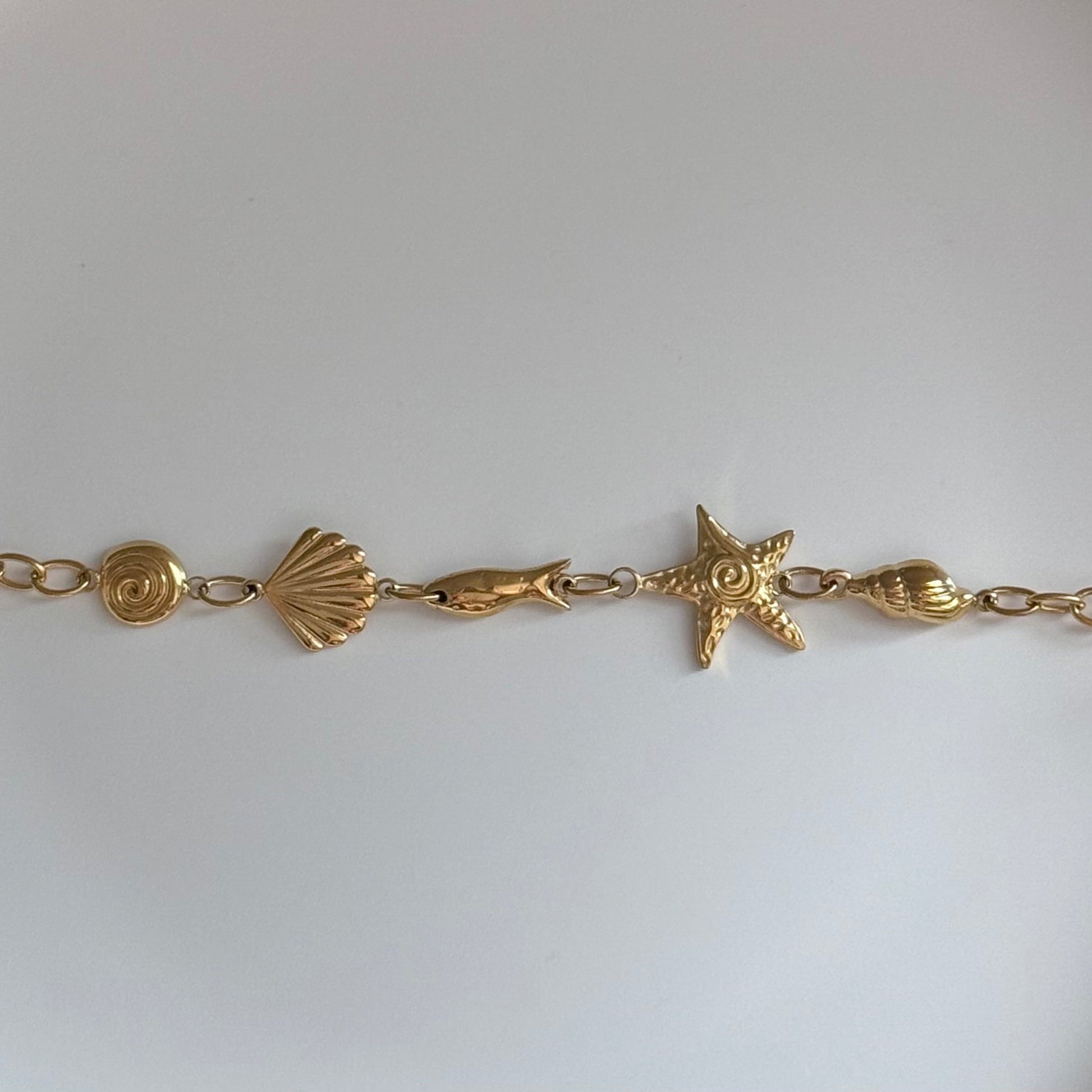 Ocean themed chocker necklace in gold