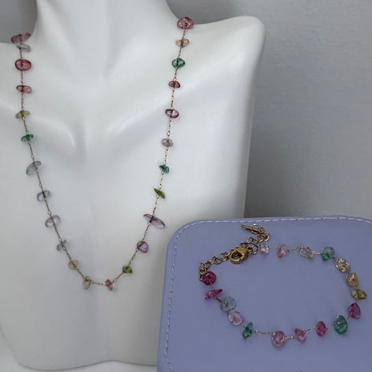 Confetti Necklace and Bracelet Set