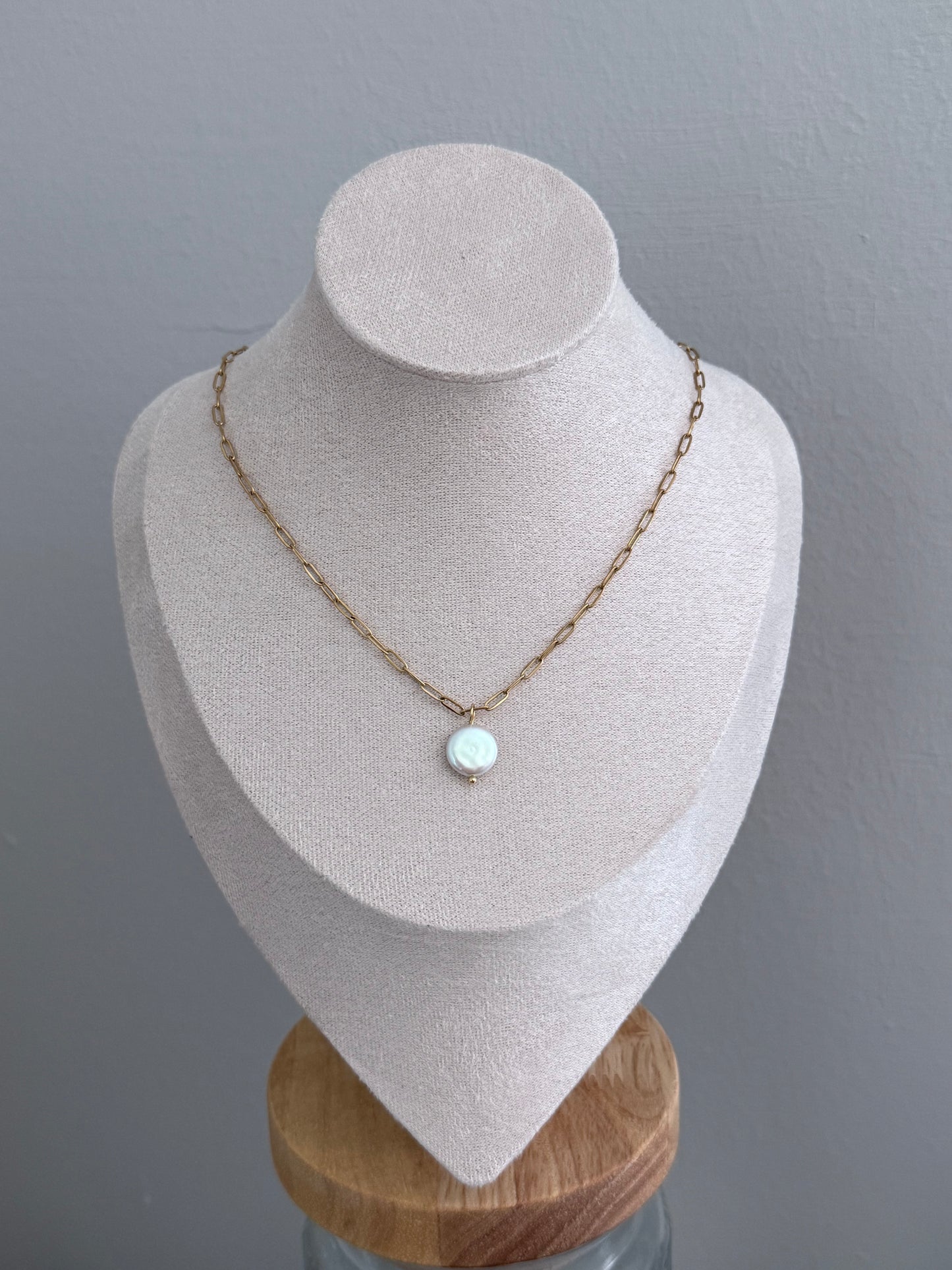 Fresh Water Pearl Coin Necklace