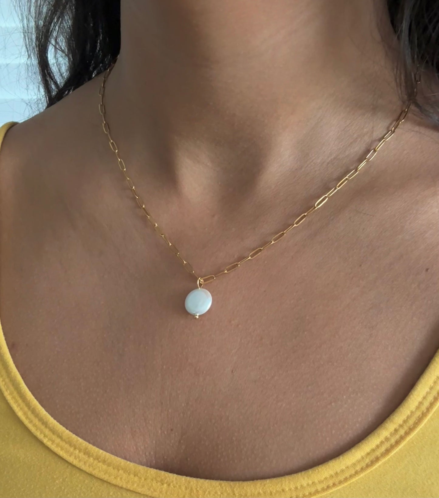 Fresh Water Pearl Coin Necklace