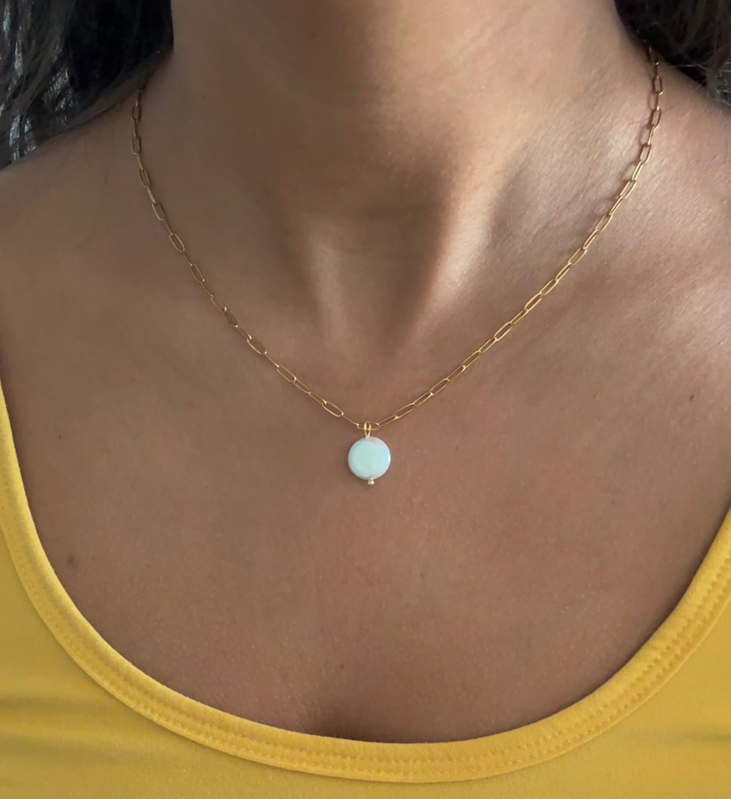Fresh Water Pearl Coin Necklace