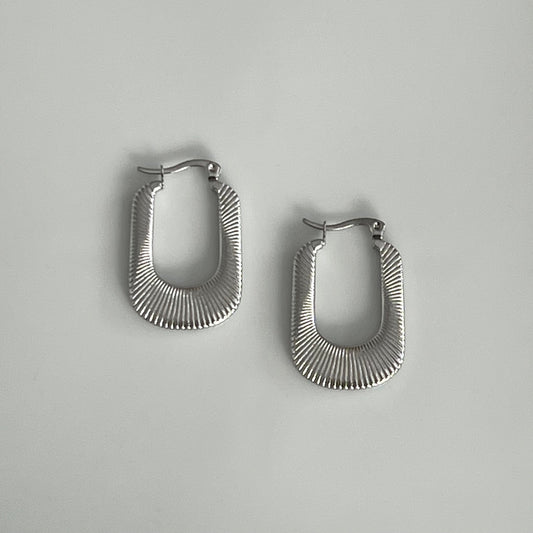 Silver U shaped hoops