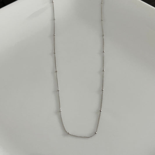 beaded chain necklace silver