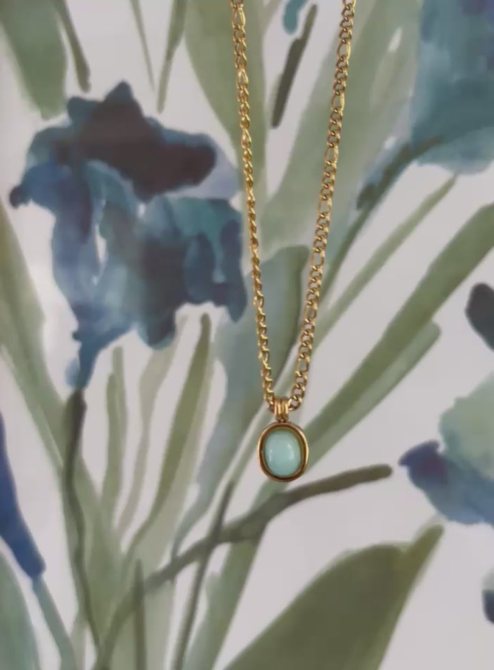 aqua pendant necklace