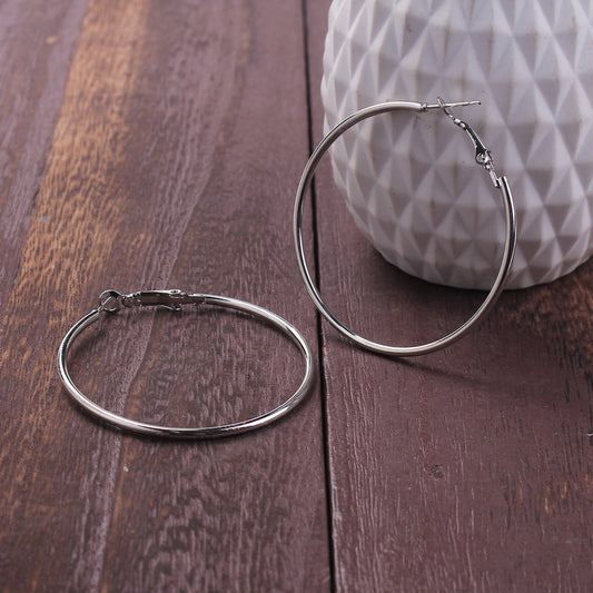 Silver Tone Hoop Earrings